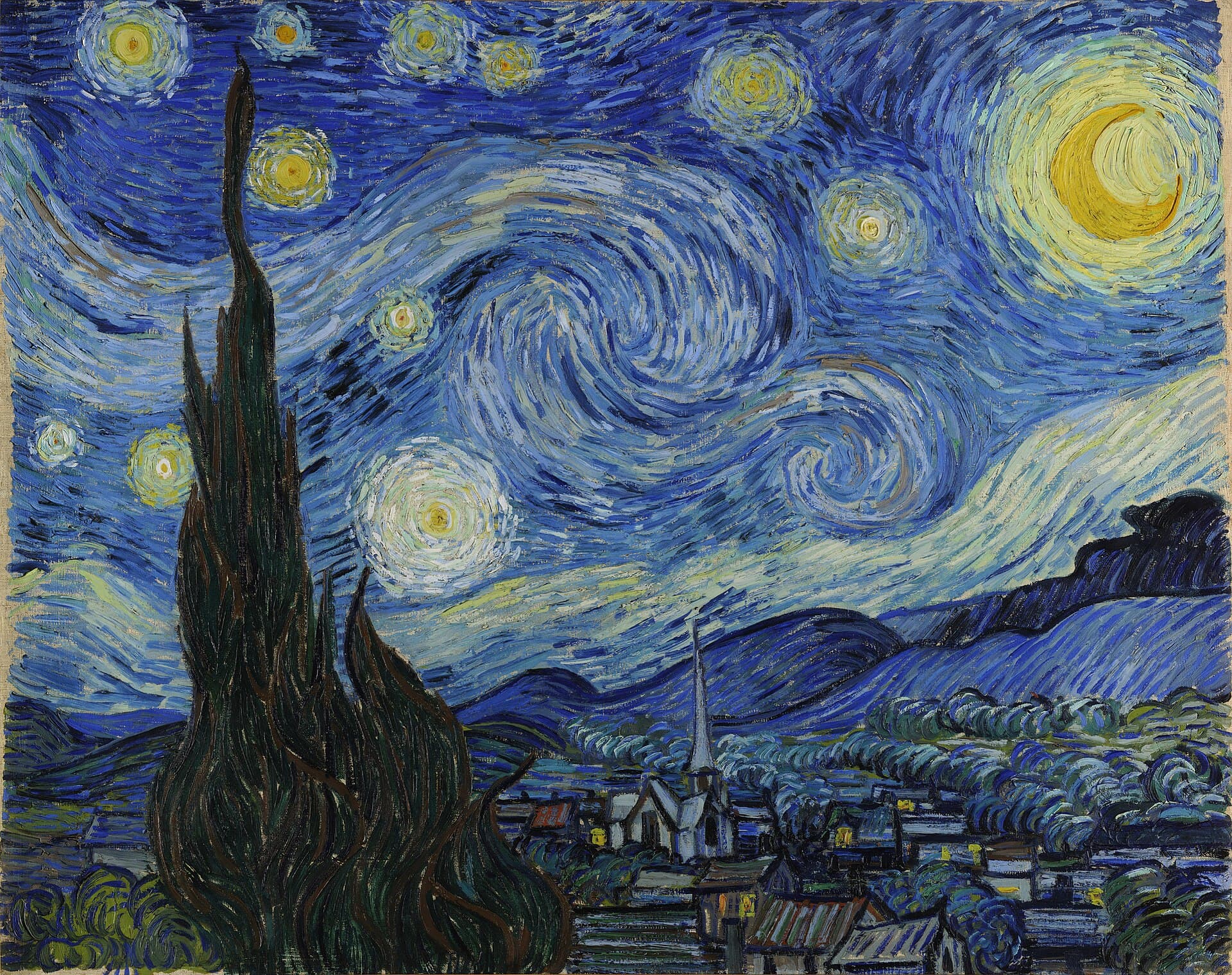The Starry Night by Vincent van Gogh, 1889 (public domain)